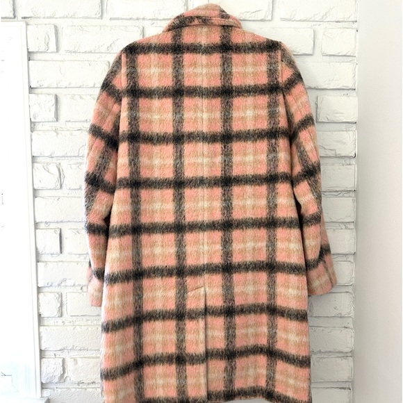 Like New Loft Plaid Double Breasted Pea Coat Jacket - Picture 6 of 8